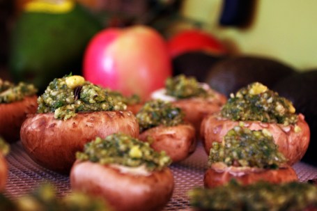 Pesto Stuffed Mushrooms